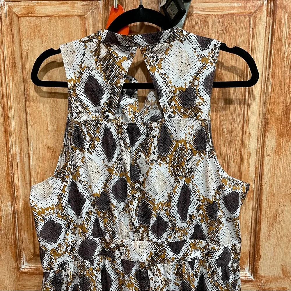 Anthropologie 18W Snake Print Tiered Button Front Maxi Dress 2X - Picture 9 of 13
